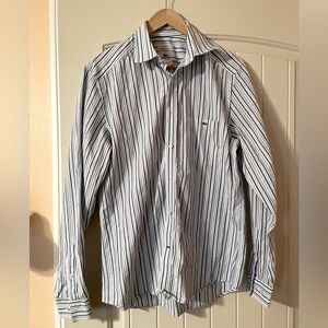 Lacoste blue striped button-down, size 40(M)